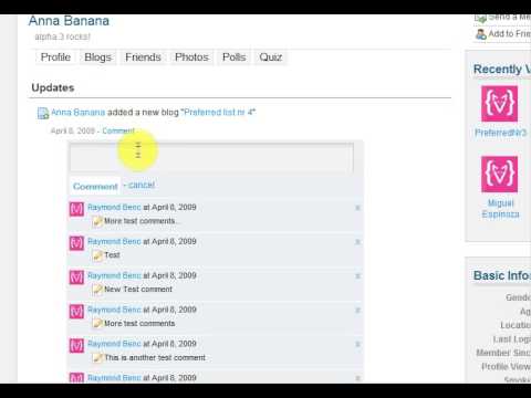 Friends Feeds include Profile Images & Comments