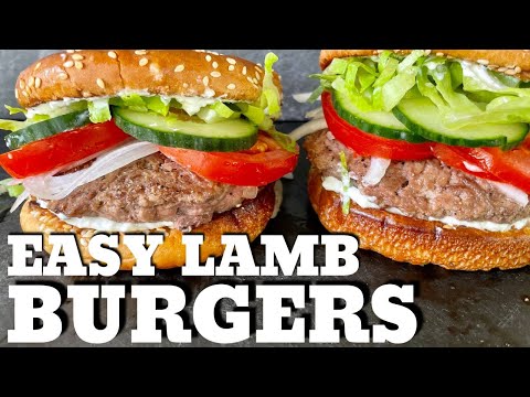 Easy Lamb Burger on the Griddle (with 3 Ingredient Whipped Feta)