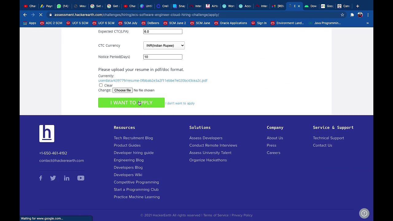 Live Test - ECS Software Engineer (Cloud) Hiring Challenge | HackerEarth Challenge |