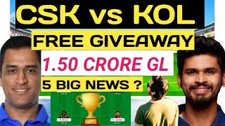 Csk vs Kol, Csk vs Kol Dream11 Team, Csk vs Kol Prediction, CSK vs KOL,Csk vs Kkr,Kol vs Csk,Dream11