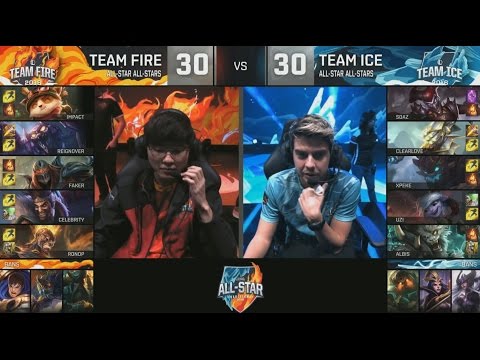 Fire (Faker Zed With Zhonya) VS Ice (xPeke Maokai) Game 3 Highlights - 2016 All-Star Day 4