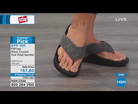 FitFlop Ritzy Crystal Toe Post Sandal