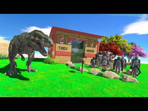PRIMATES NEIGHBORS attack T REX ARBS Animal Revolt Battle Simulator