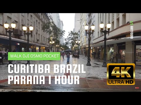 Curitiba Brasil Caminhada 1 Hora 4K