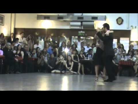  Andrea Misse  and  Javier Rodriguez  are  dancing  to  the  tango  "  Gente Amiga  "