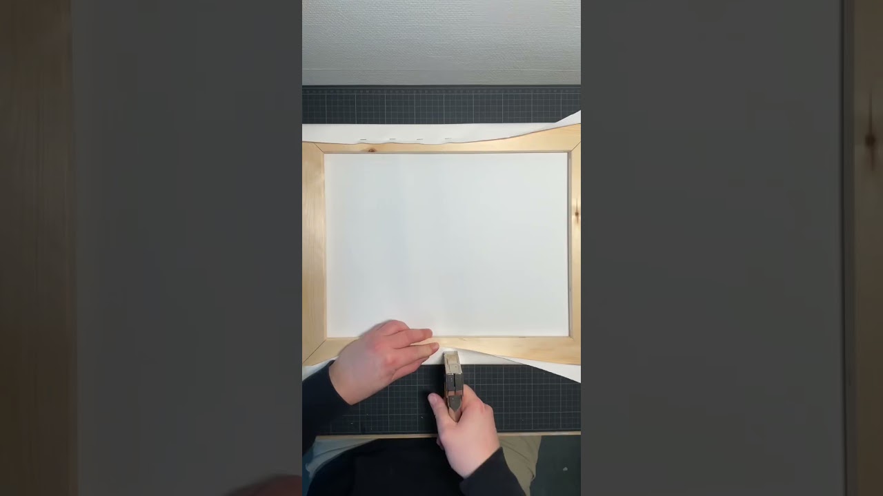 How to stretch a canvas over a frame #shorts #canvas