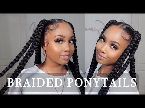 How To: Braided Ponytail With Braiding Hair ||...