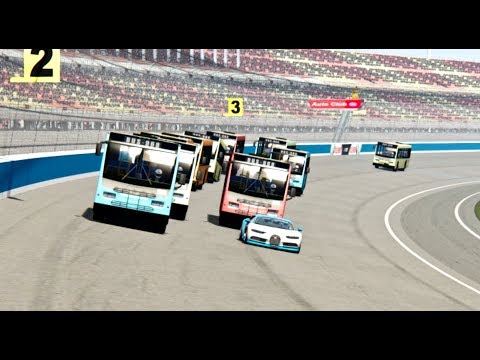 Bugatti Chiron vs Bus Tuned - OVAL TRACK