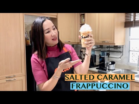 HOW TO MAKE SALTED CARAMEL FRAPPUCCINO USING HOMEMADE SYRUP AND SAUCE