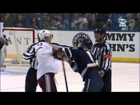 Scrum in 3rd Vladimir Sobotka vs Ekman-Larsson April 18 2013 Phoenix Coyotes s vs St. Louis Blues