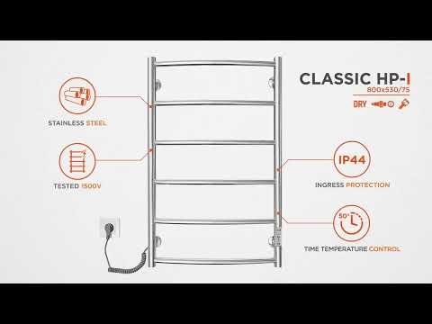 Электрический полотенцесушитель Mario Классик НР-І TR К 2.3.0115.10.P (4820111356546, 800x530, хром/сатин/белый глянец/черный матовый/золото/бронза, универсальный, с таймером)