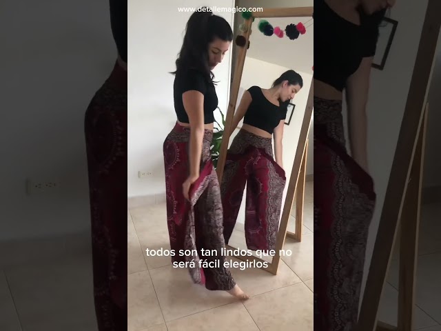 Vídeo relacionado con SAVARI | Pantalones Harem | Modelo Relax | Primavera y Otoño | con Bolsillos | Tiro Bajo | Cintura y Piernas Anchas | Pantalón para Casa, Yoga, Pilates y Fitness | Mujer y Hombre | Negro | Talla L