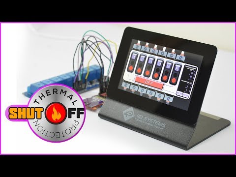 Thermal Shut-off Protection  featuring 4D Systems' 5.0" HMI Display Module & MOTG Temp & Humid