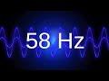 58 Hz clean pure sine wave BASS TEST TONE frequency