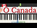 O Canada National Anthem: easy piano tutorial free sheet music