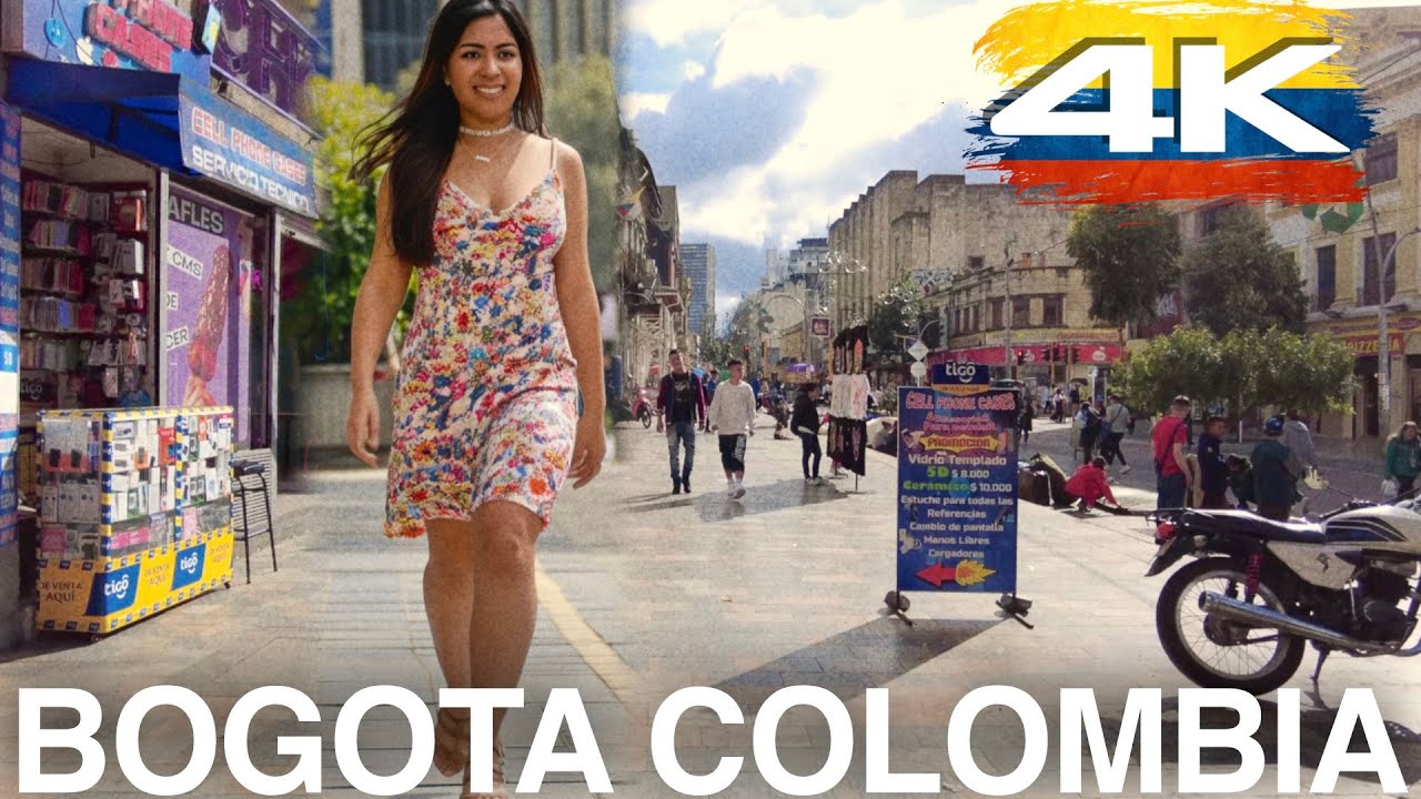 Immersive street-level walking tour through Bogota La Candelaria, Colombia, showcasing authentic urban landscapes, local architecture, and the vibrant atmosphere of the city's neighborhoods
