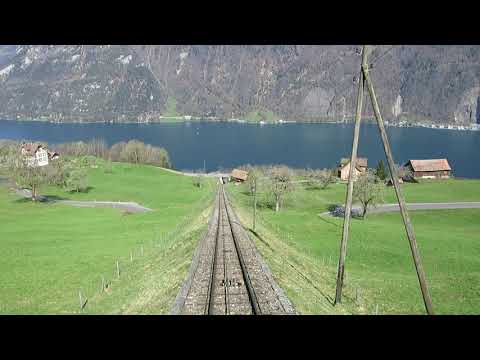Standseilbahn Treib - Seelisberg Talfahrt 2022 funiculaire funicular Schweiz Suisse Switzerland
