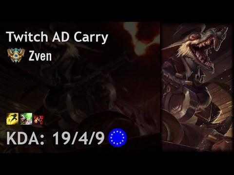 Twitch AD Carry vs Caitlyn - Zven - EUW Challenger Patch 6.22
