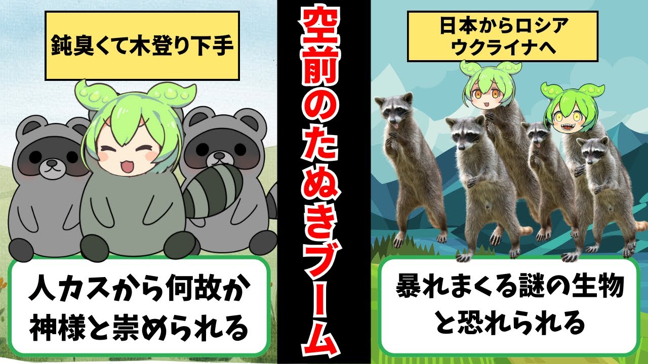 外国人「たぬきが実在するとは。。。」令和のたぬき合戦！！【ずんだもん&ゆっくり解説】