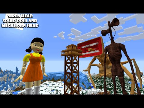 SURVIVING FROM SQUID GAME DOLL, SIREN HEAD & MEGAHORN HEAD in Minecraft  - Gameplay - Coffin Meme