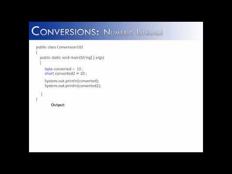 Conversions Part 2 Numeric Literals Java