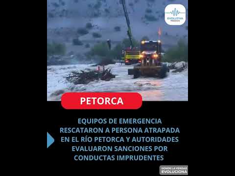 EQUIPOS DE EMERGENCIA RESCATARON A PERSONA ATRAPADA EN EL RÍO PETORCA
