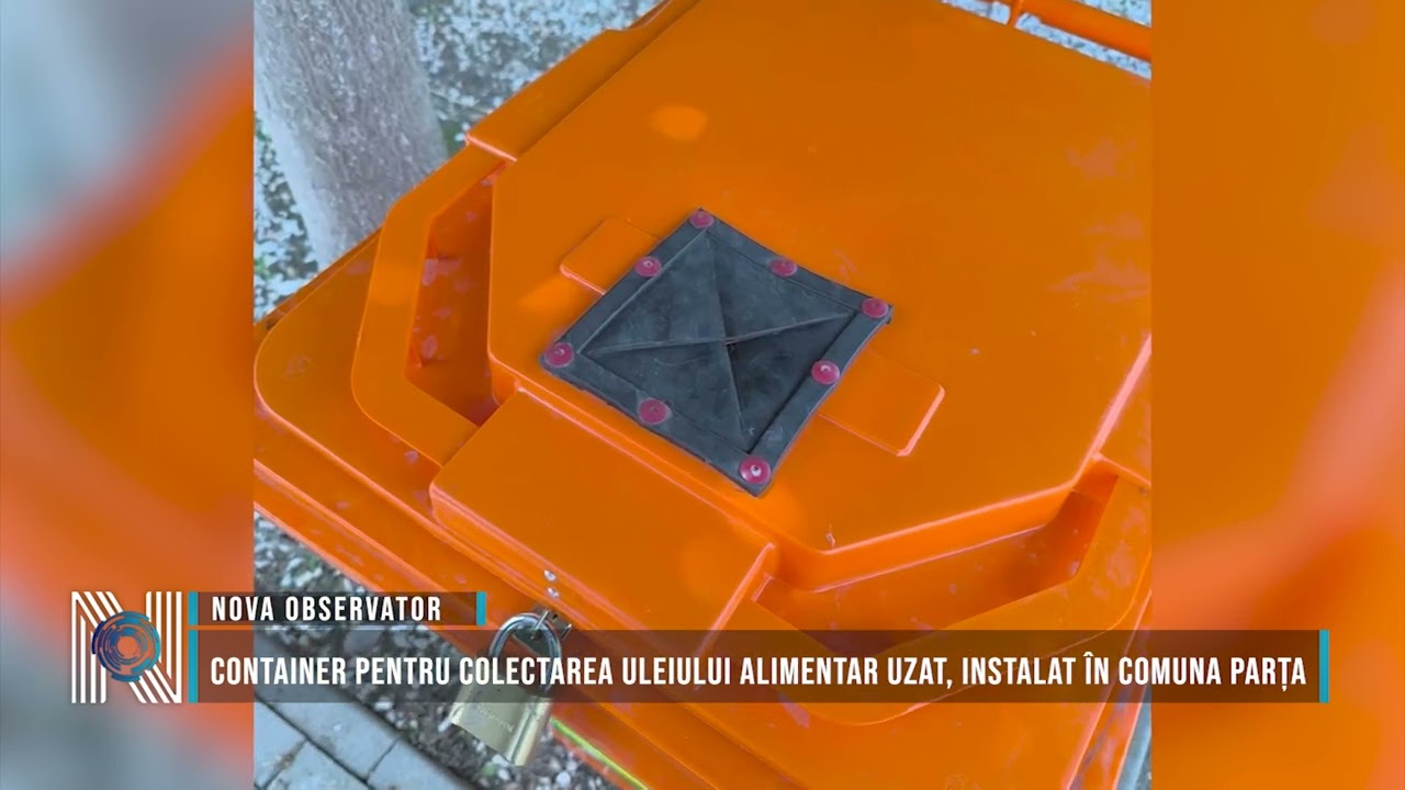 Container pentru colectarea uleiului alimentar uzat, instalat în comuna Parța