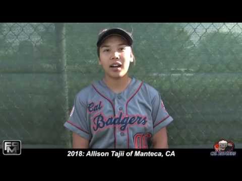 Committed Chapman University - 2018 Allison Tajii Outfield Softball Skills Video - Cal Badgers