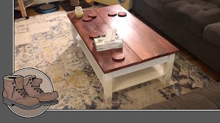 The Making of a Farmhouse Coffee Table with a Lifting Top