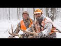 PA Rifle Hunting In The Snow Two Public Land Bucks On The Meat Pole