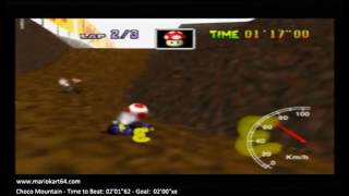 Mario Kart 64 - Time Trials - Choco Mountain 02'01"12 Elite B [N64 PAL]
