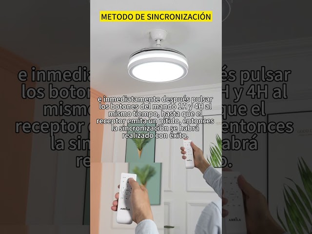 Fabrilamp Esparta Ventilador de Techo con Aspas Retráctiles y Luz LED 59W Blanco video