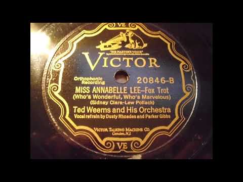 Ted Weems and his Orchestra: Miss Annabelle Lee (1927)