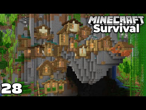 Let's Play Minecraft Survival : Villager Cliff Houses!