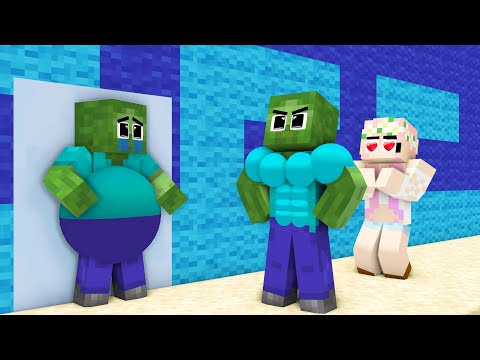Monster School : FAT Baby Zombie Become Six Pack - Sad Story - Minecraft Animation