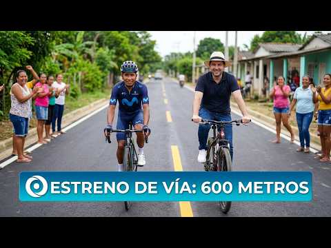 Nairo Quintana llegó a Mahates y acompañó entrega de nueva vía
