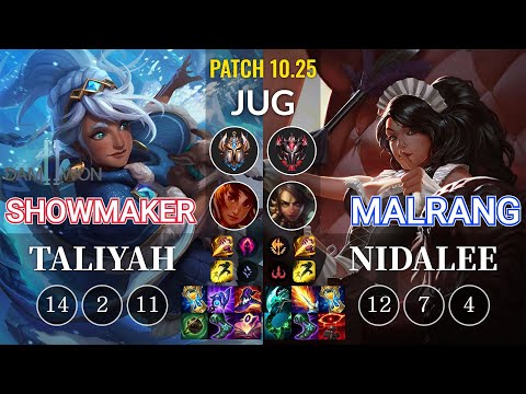 DWG Showmaker Taliyah vs Malrang Nidalee Jungle - KR Patch 10.25