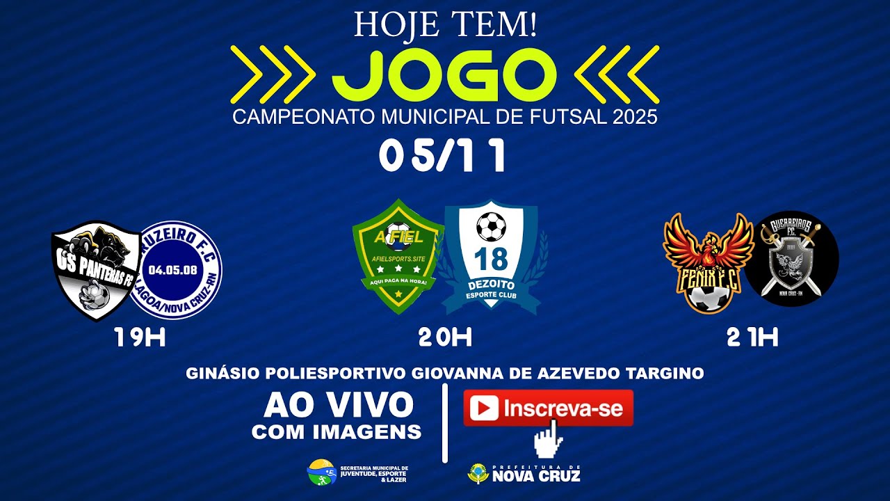 CAMPEONATO MUNICIPAL DE FUTSAL 2025 - NOVA CRUZ/RN (05/11/2025)