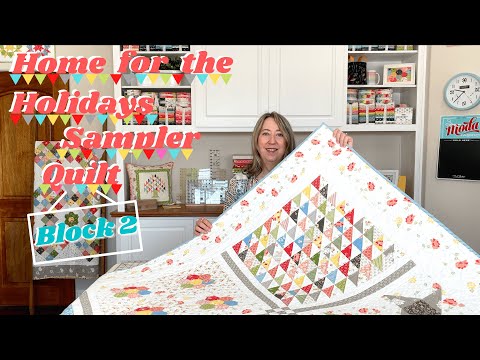Home for the Holidays Sampler Quilt - Block 2: Half Square Triangle Block