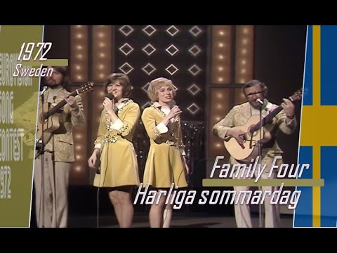 eurovision 1972 Sweden 🇸🇪 Family Four - Härliga sommardag ᴴᴰ