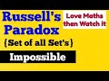 Russell's Paradox|Mathematics-Russell's Paradox|set theory paradox|russell paradox in set theory