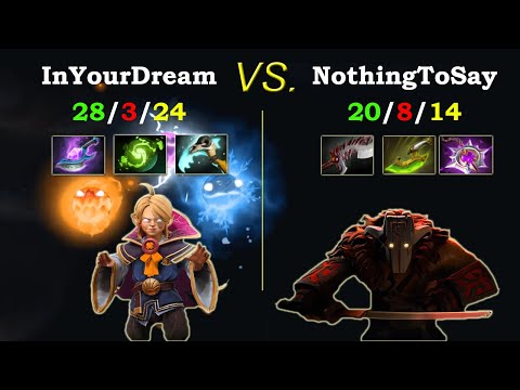Ranked Dota 2 InYourDream Invoker 60+ min. Hard Game Non-stop Fighting