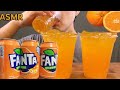 ASMR FANTA DRINKING SOUNDS ORANGE ICE CUP NO TALKING REAL SOUNDS환타 오렌지맛 얼음컵 음료