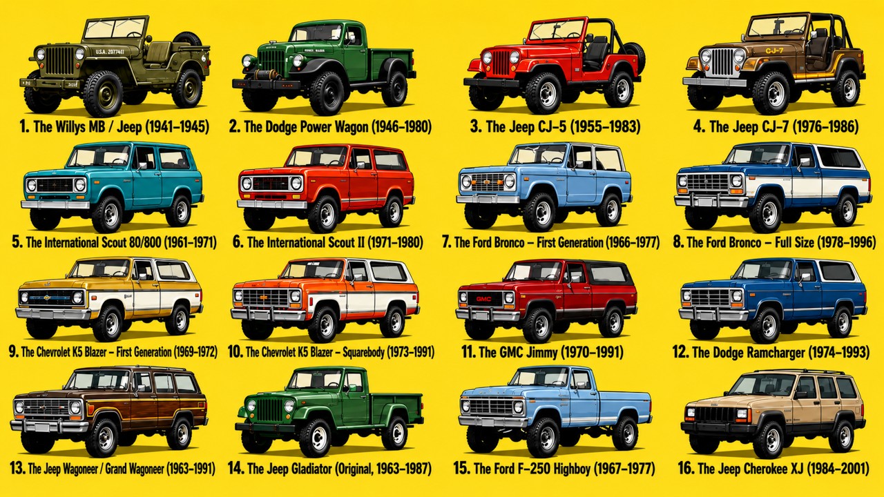 Willys MB / Dodge Power / eep CJ-5 & CJ-7 / Ford F-250 / GMC Jimmy / Every AMERICAN CLASSIC 4x4