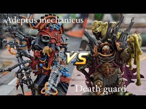 Adeptus mechanicus vs death guard warhammer 40,000 battle report 10th edition daily dice