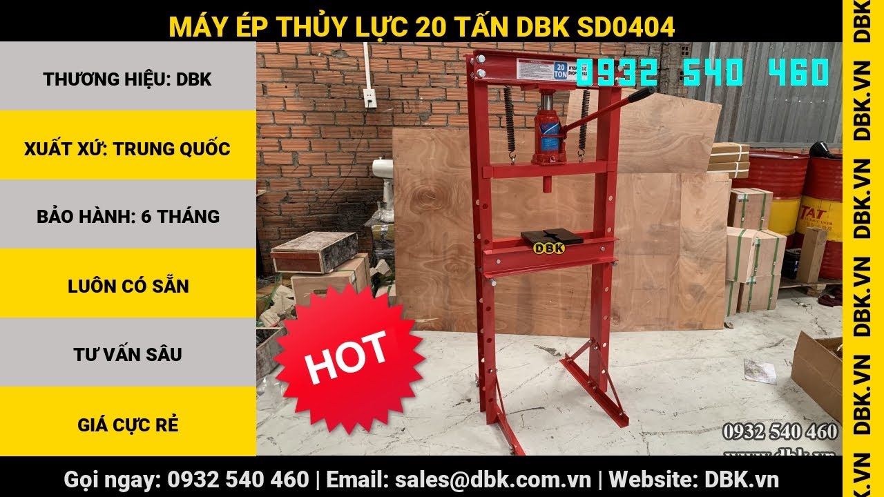 Video Máy ép thủy lực 20 tấn DBK SD0404 - Máy ép thủy lực 20 tấn DBK SD0404