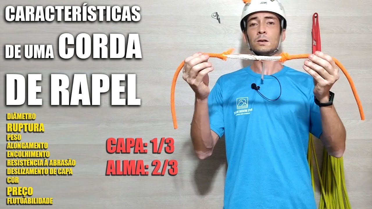 Descrição completa de uma corda de rapel e vertical