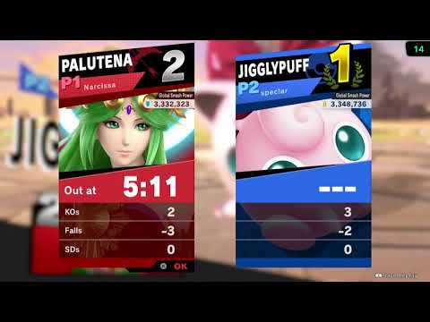 Narcissa (Palutena) vs speclar (Jigglypuff)