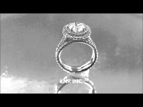 14K WHITE GOLD ROUND CUT DIAMOND ENGAGEMENT RING AND BAND - KNR INC - 653