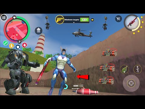 Rope Hero Vice Town (rope hero landing helicopter in army base) Rope Hero in #Nepal Army Base - HD